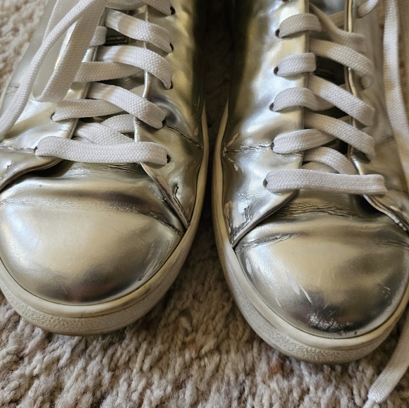 Louis Vuitton Silver Patent Leather Sneaker Shoes Sz. 36 - Picture 9 of 14